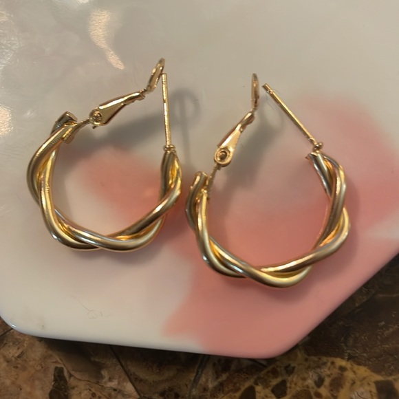 Gold Twist Hoops - Picture 9 of 9